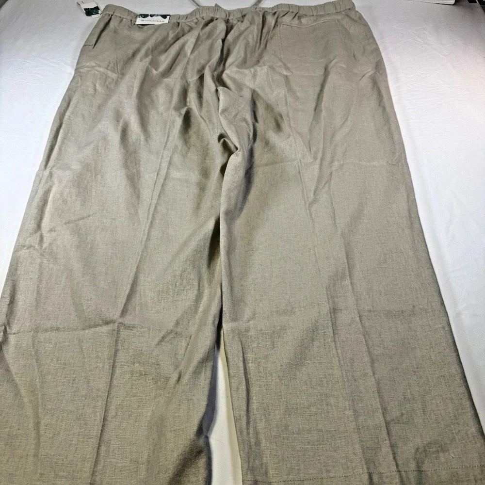 NWT Cubavera Silver Lining Natural Linen Drawstring Pants Men's Size 4XB